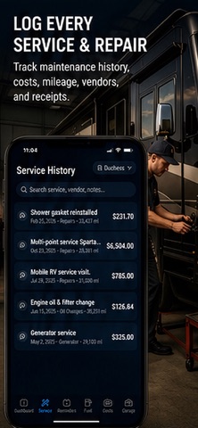 RV Service Vault iPhone screenshot