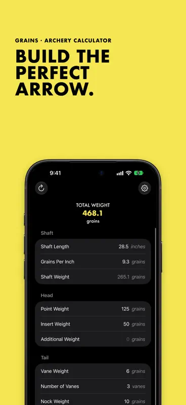 Grains: Archery Calculator screenshot 1 of 5