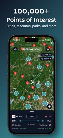 OutMyWindow | Flight Map iPhone screenshot