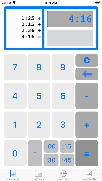 Time Calculator HH:mm Screenshot