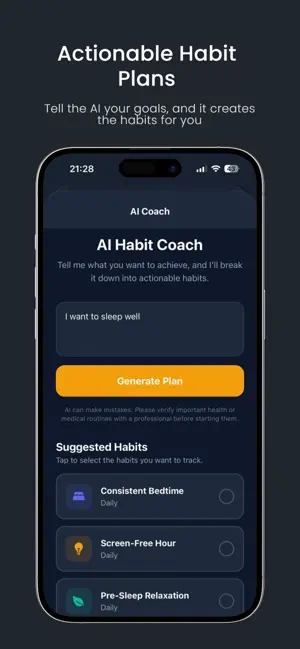 AI Habit & Routine Tracker screenshot 2