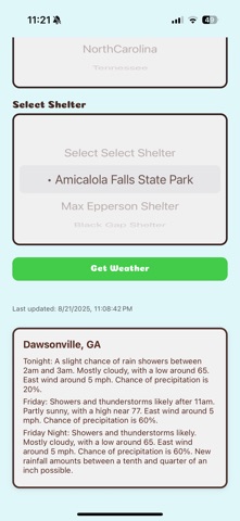 Appalachian Trail Weather screenshot