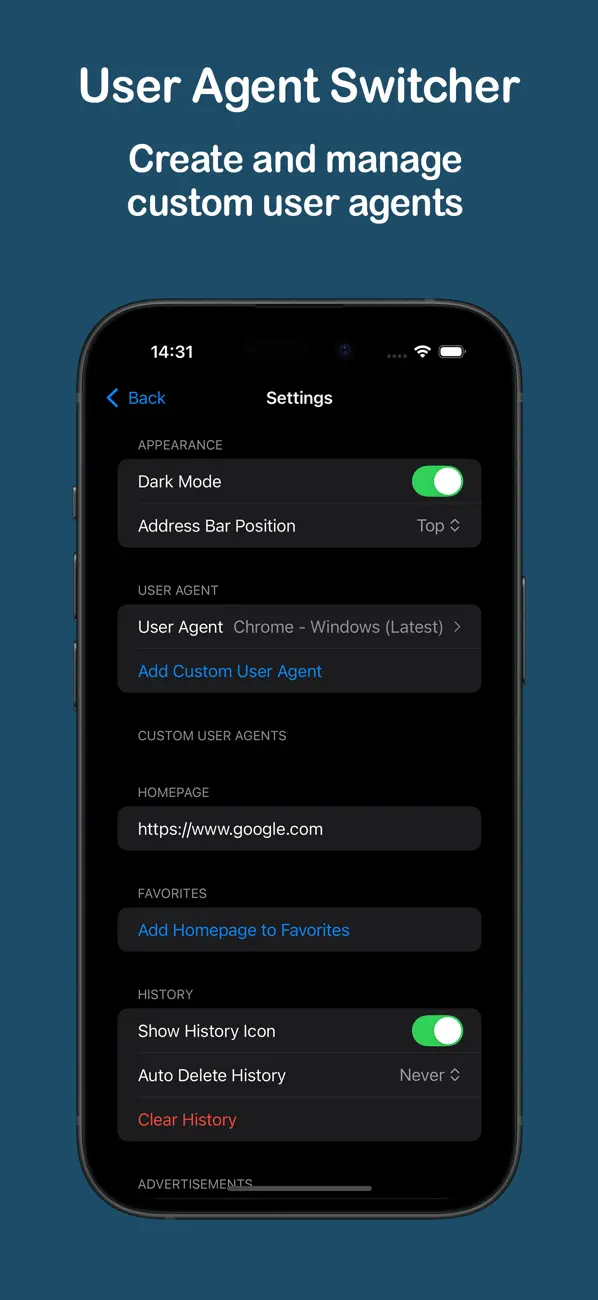 #3. User Agent Switcher + (iOS) De: KeoGlobal