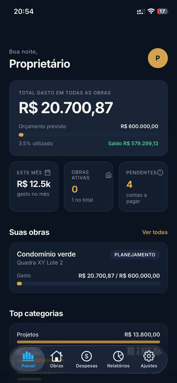 Screenshot #1 pour Controle de Obra
