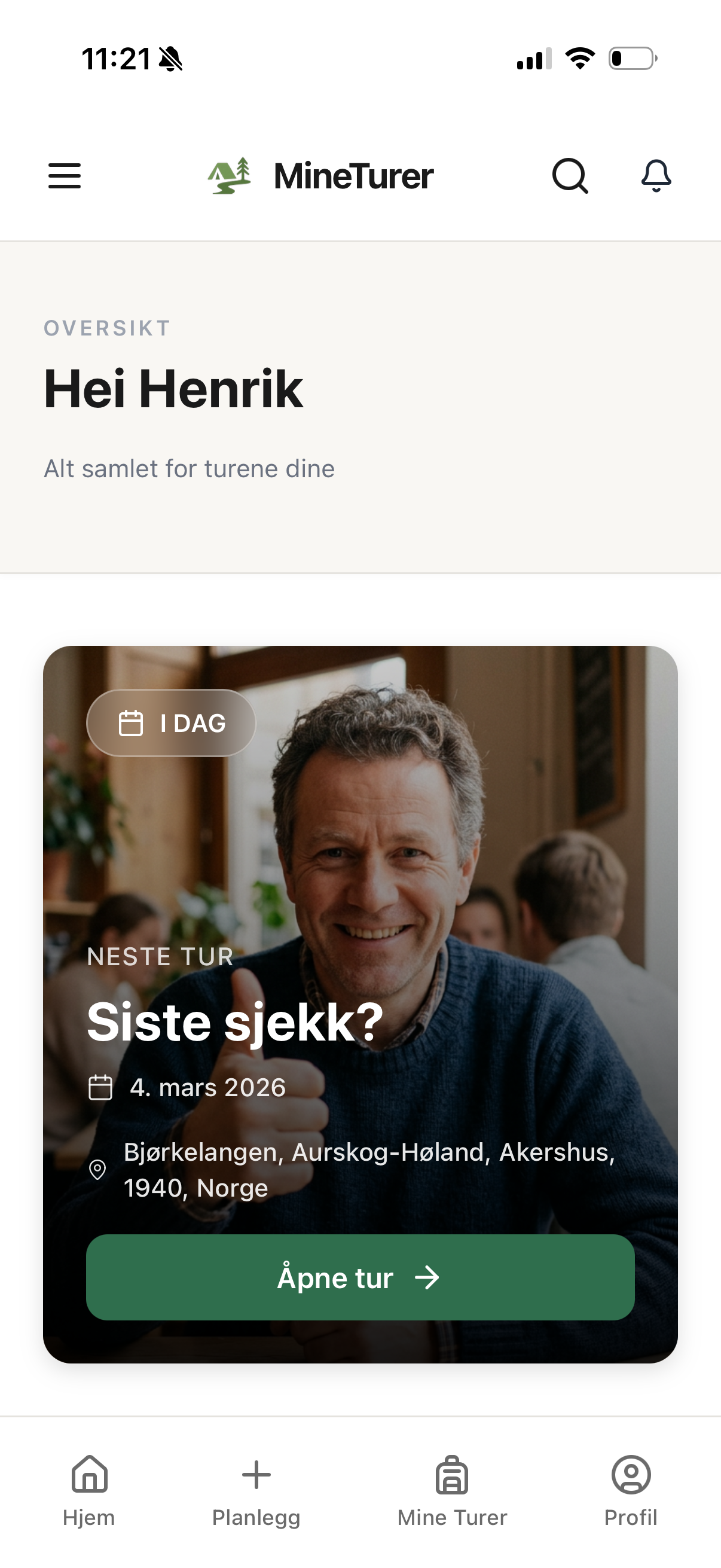 MineTurer – Planlegg turer