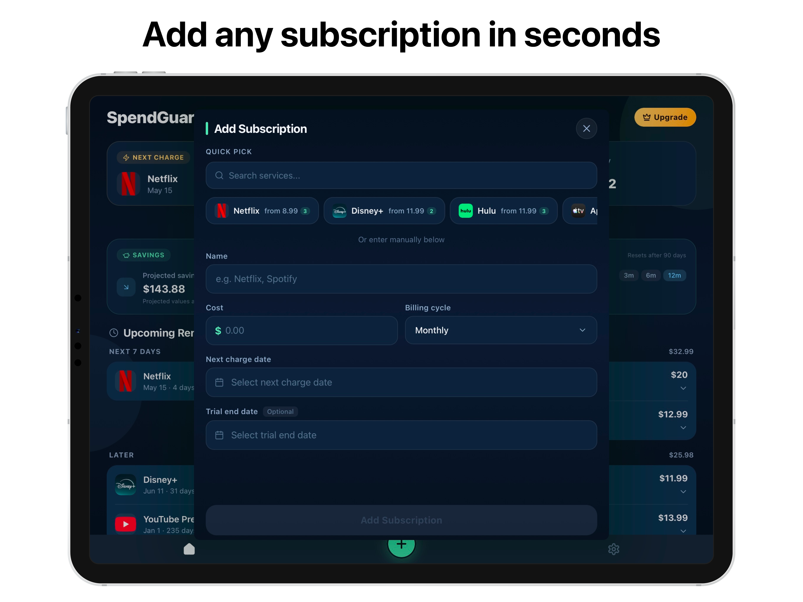 SpendGuard: Sub Tracker