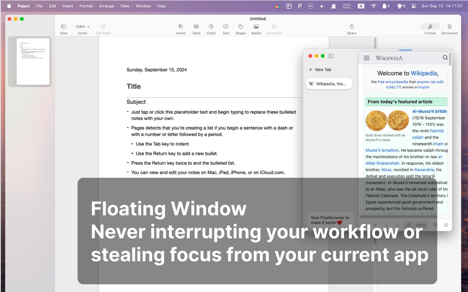 #3. Menubar Browser - FloatBrowser (macOS) Podle: 超 程
