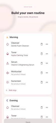 Skincare Tracker: Routine Log iPhone screenshot
