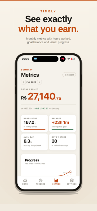 Timely: Hours Tracker Screenshot 2 of 4