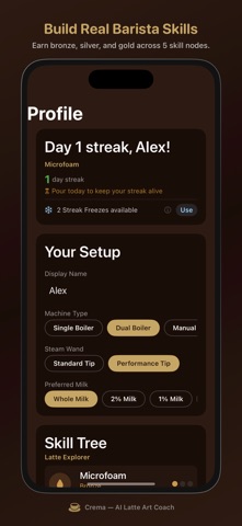 Crema — AI Latte Art Coach screenshot
