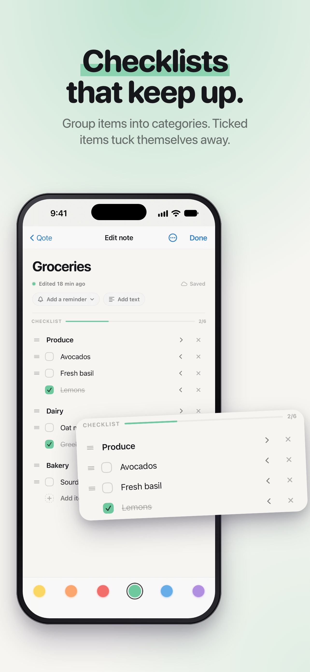 Screenshot 5 of Qote: Sticky Notes & Checklist