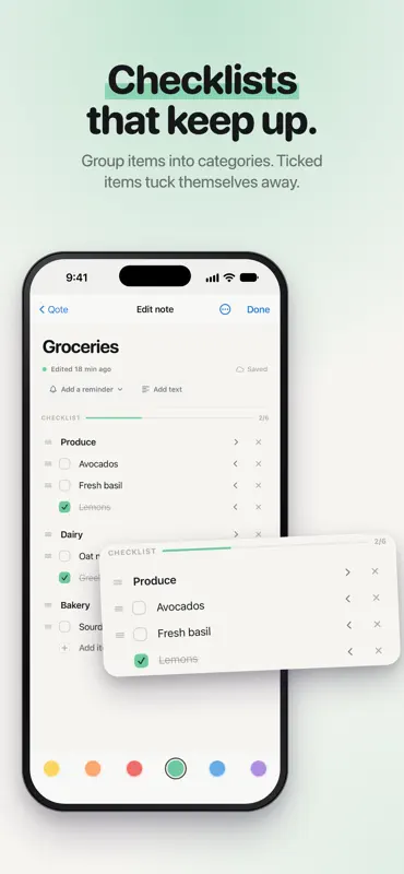 Qote: Sticky Notes & Checklist screenshot 5 of 7
