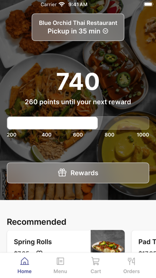 Blue Orchid Thai To Go iPhone screenshot 1 - Food & Drink app