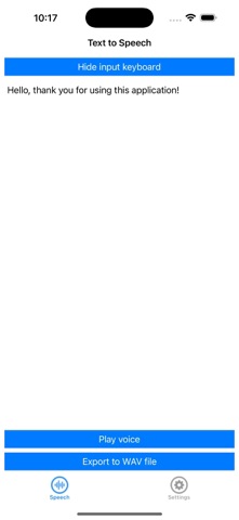 Text to Speech - Export to WAV iPhone screenshot