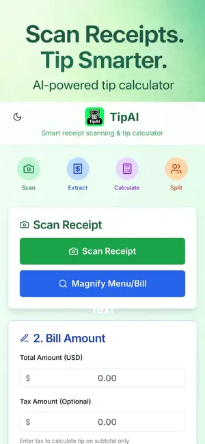 TipAI (AI Tip Calculator) screenshot 1