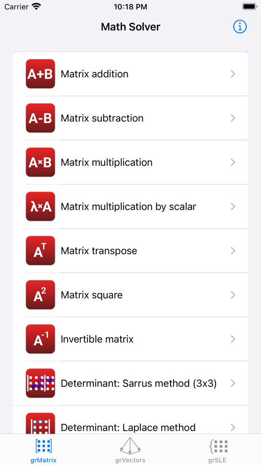 #1. Linear Algebra - Matrix Solver (iOS) 来自: ALG Software Lab