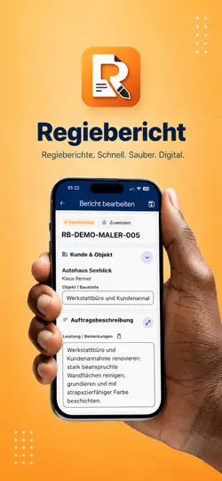 Screenshot von Regiebericht auf dem iPhone 1