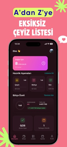 Çeyiz Listesi | Eşinle Planla iPhone screenshot