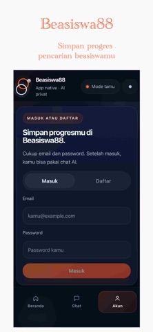 Beasiswa88 iPhone screenshot