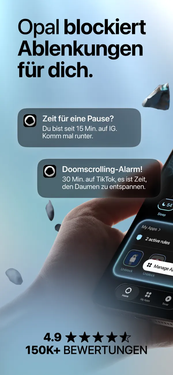 Opal: Wenig Bildschirmzeit iPhone App Screenshot 1 – Produktivität
