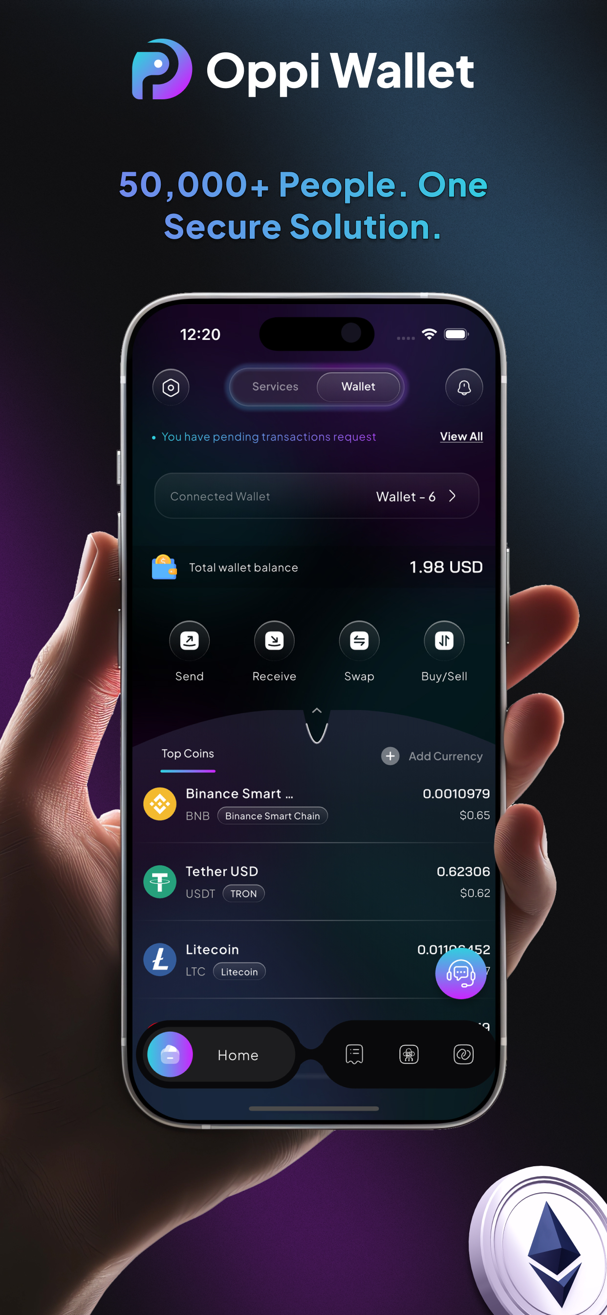 Oppi: Bitcoin & Crypto Wallet
