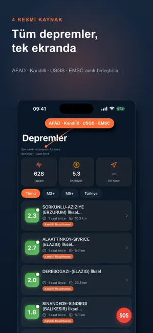 Jeolife: Deprem Takip & Uyarı iPhone screenshot 1