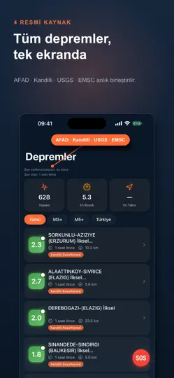 Jeolife: Deprem Takip & Uyarı iPhone Ekran Görüntüsü 1