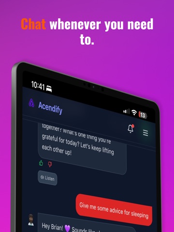 Acendify iPad screenshot
