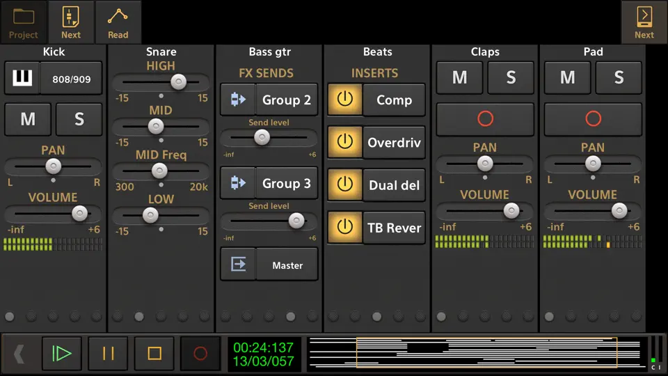 Captura de pantalla de Audio Evolution Mobile Studio en iPhone 2