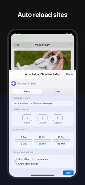 Auto Reload Sites for Safari screenshot 1