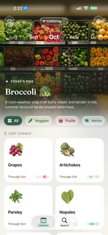Peach & Pea: Seasonal Produce app screenshot