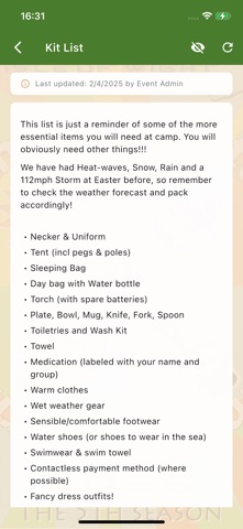 Scout Events Manager screenshot