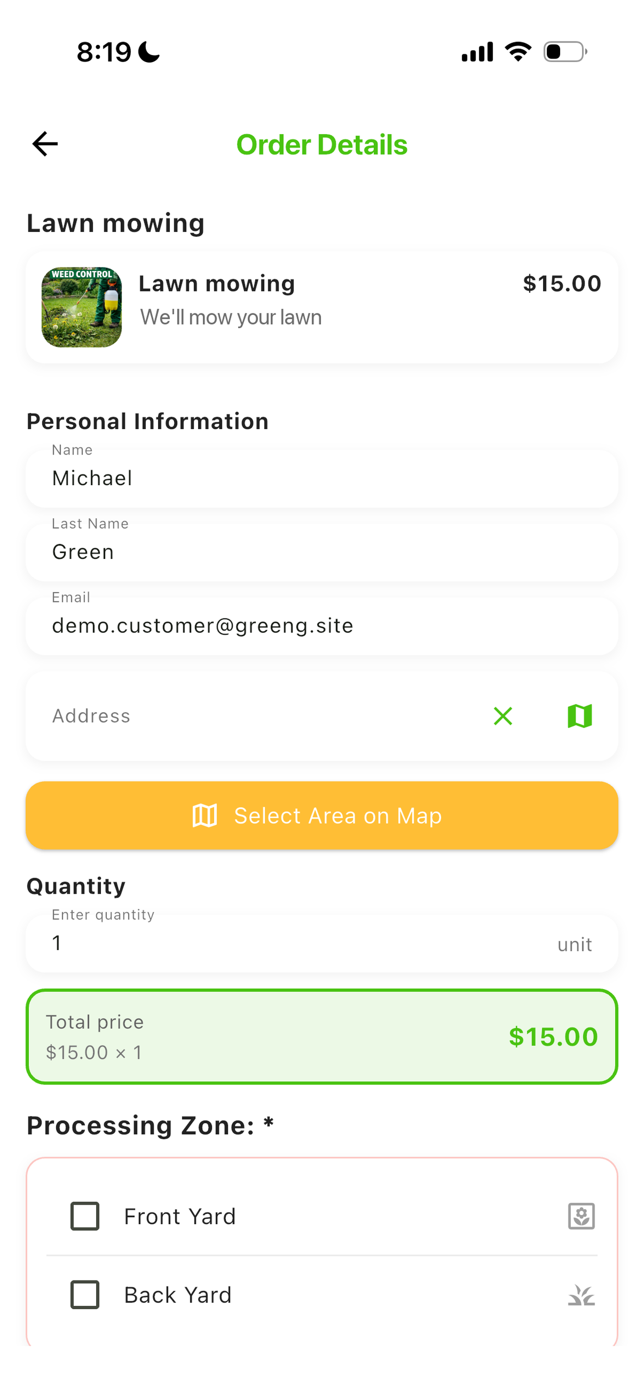 GreenG: Lawn Care & Mowing screenshot 2