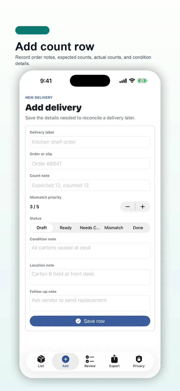 Screenshot #2 pour Delivery Item Count Pad