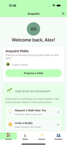 Acquaint Walks iPhone screenshot