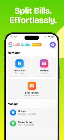 Splittable: AI Bill Split Scan screenshot