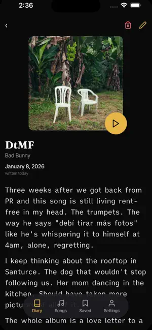 mySongDiary screenshot 1