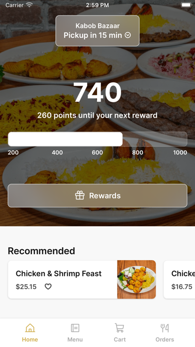 Kabob Bazaar iPhone screenshot 1 - Food & Drink app