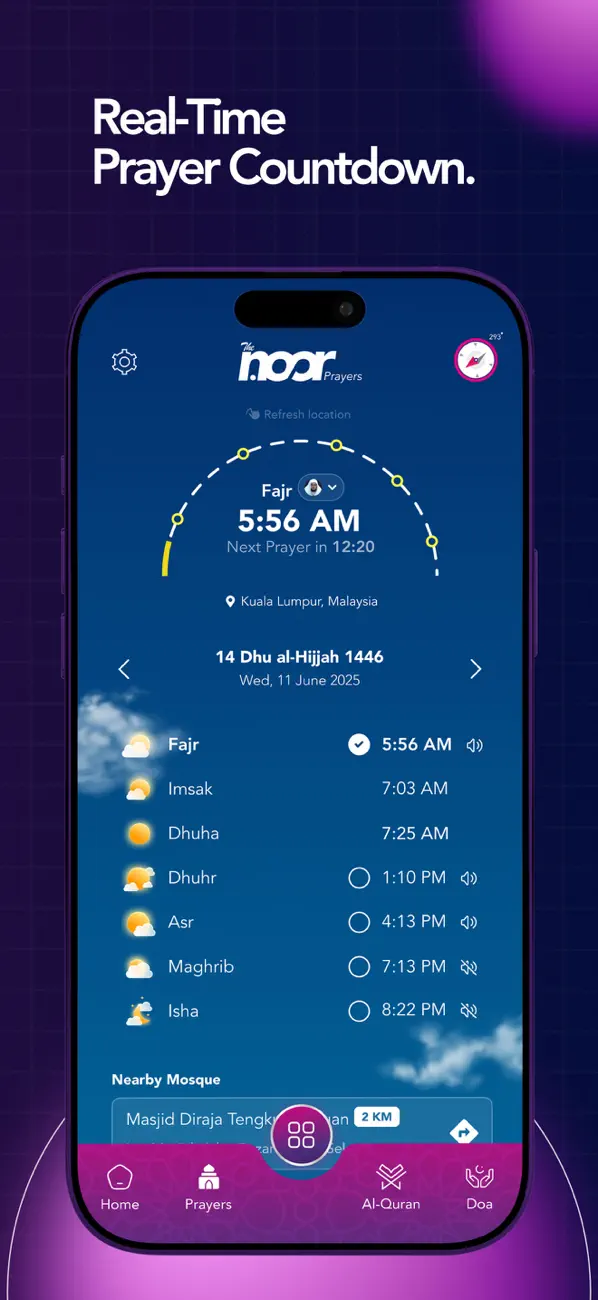 Screenshot #2 pour TheNoor - Azan, Quran, Qiblah