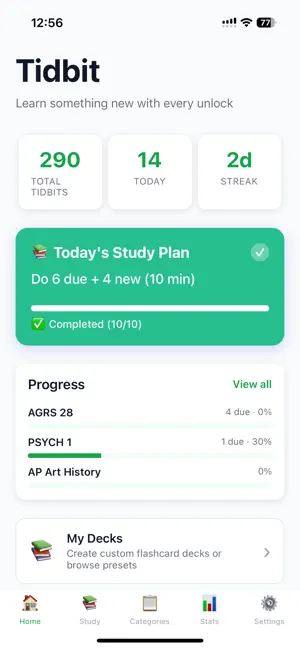 Tidbit - Never Cram Again! screenshot 1