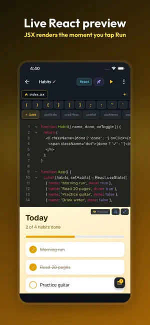 JavaScript Editor: JS IDE screenshot 1