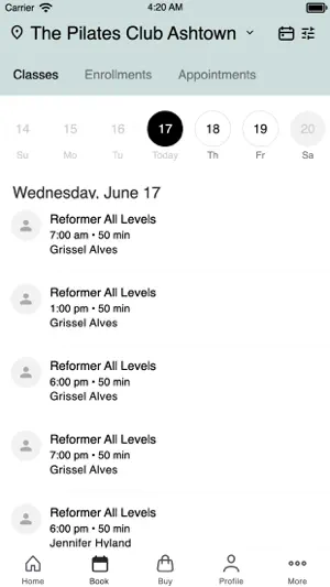 The Pilates Club screenshot 2