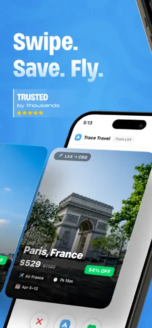 Trace - Swipe Flight Deals screenshot 1