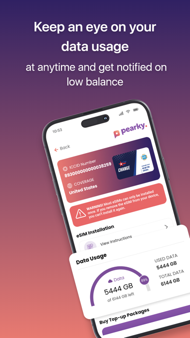 Pearky: eSIM Travel App Screenshot
