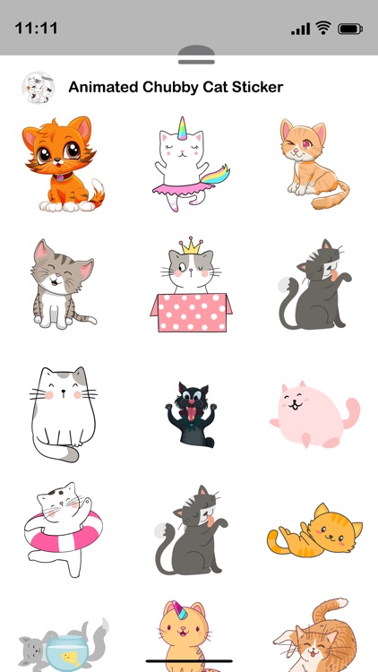 Animated Chubby Cat Stickers