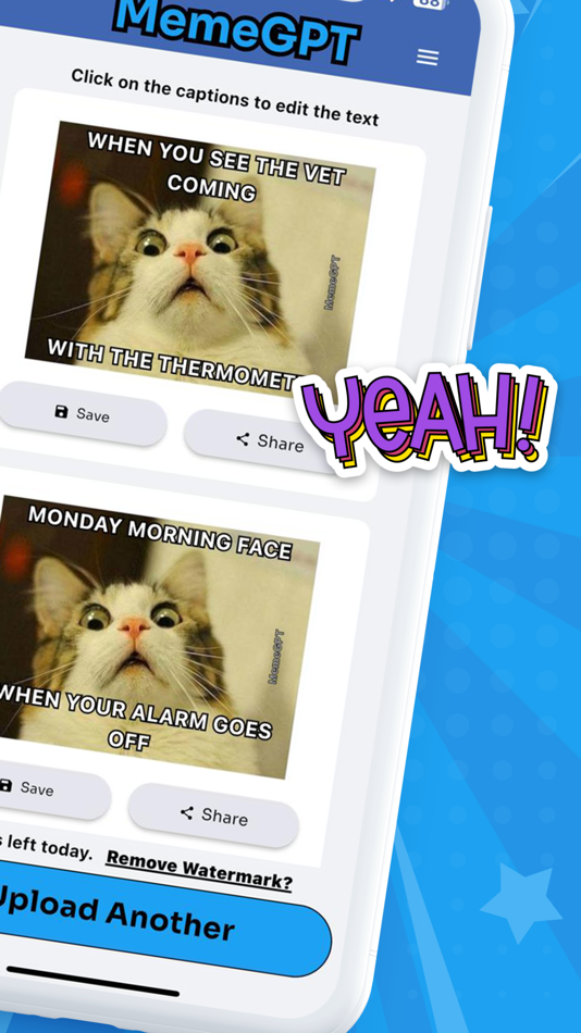 #2. MemeGPT: Meme Generator App (iOS) By: Ari Wasch