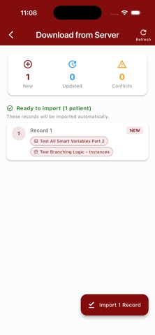 REDCap Go iPhone screenshot