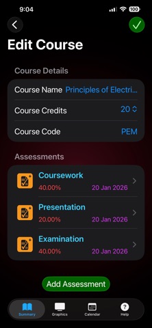 Exam Tracker app screenshot 2
