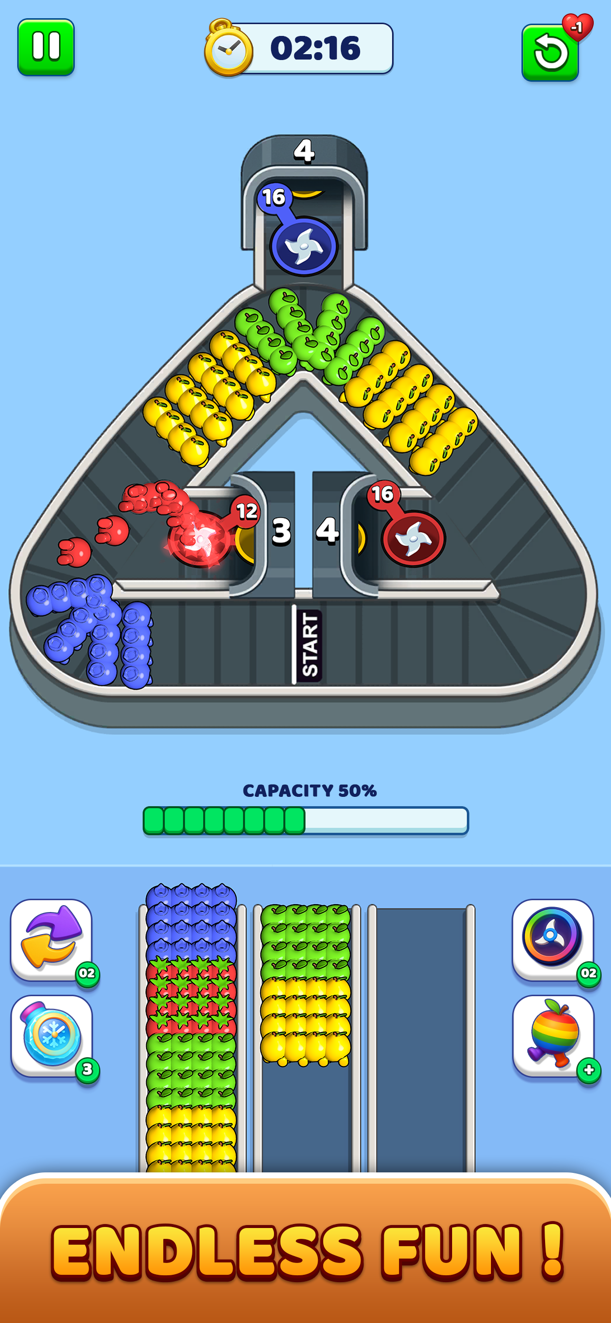 Fruit Flow Factory: Sort Games screenshot 2