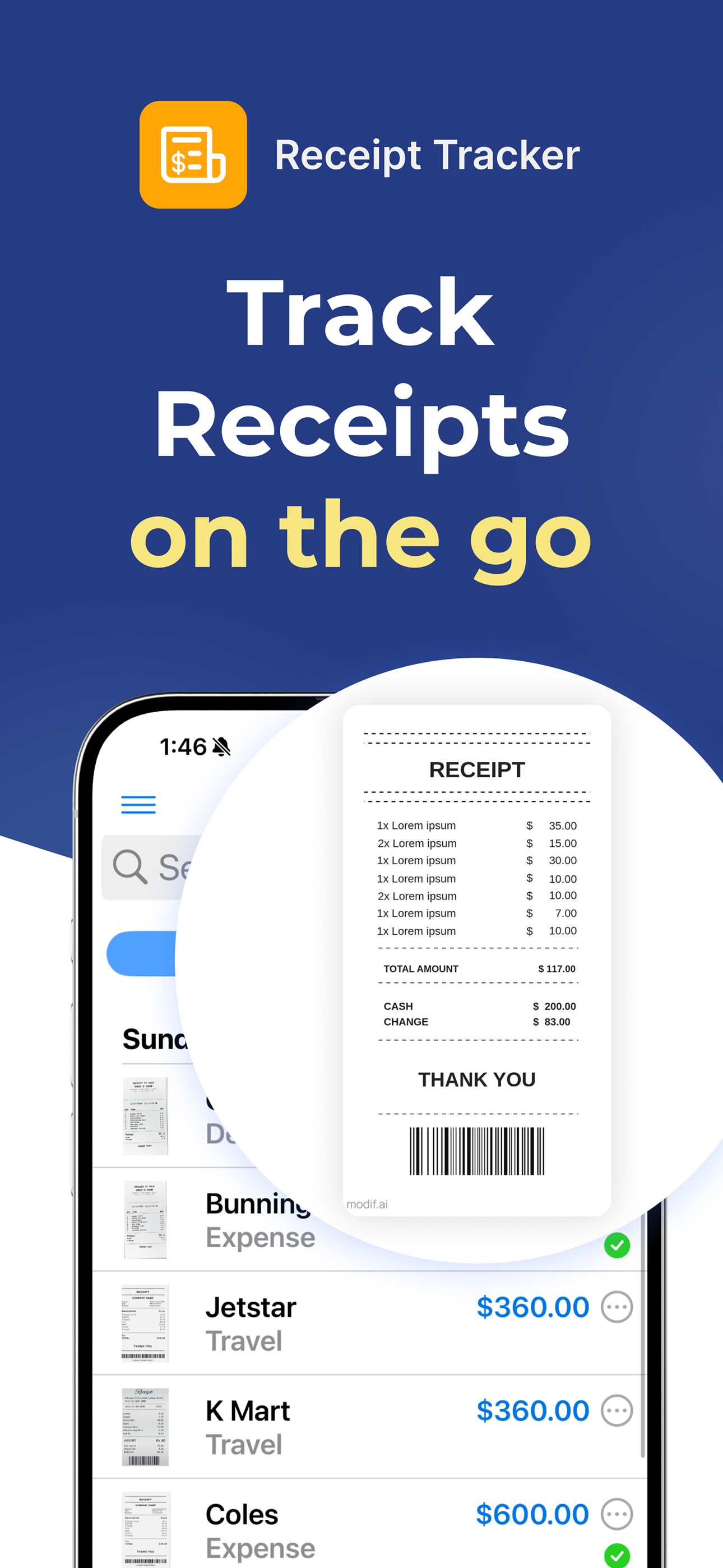 Receipt Tracker - Tax Return